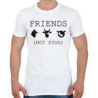 printfashion FRIENDS, NOT FOOD. - Férfi póló - Fehér