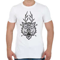 printfashion Demon Wolf - Férfi póló - Fehér