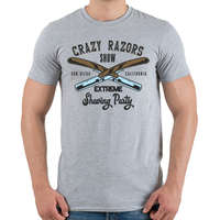 printfashion Borbély 03 - Crazy razors - Férfi póló - Sport szürke