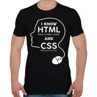 printfashion I know HTML and CSS - Férfi póló - Fekete