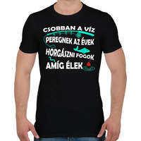 printfashion Csobban a víz- peregnek az évek - Férfi póló - Fekete