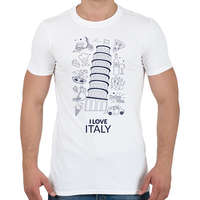 printfashion I LOVE ITALY 1 - Férfi póló - Fehér