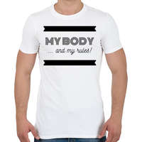 printfashion My body and my rules - Férfi póló - Fehér