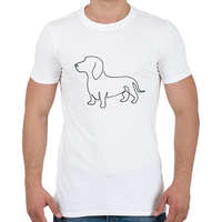 printfashion 1 vonalas tacsi fekete - Férfi póló - Fehér