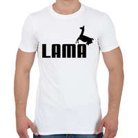 printfashion Lama Puma paródia - Férfi póló - Fehér