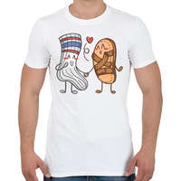 printfashion Szandál és zokni szerelem - Férfi póló - Fehér