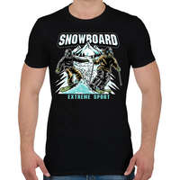 printfashion Snowboard extreme sport - Férfi póló - Fekete