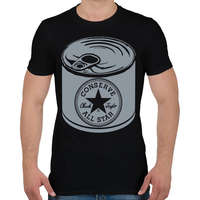 printfashion konzerv converse - Férfi póló - Fekete