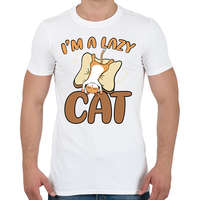 printfashion I'm a lazy cat - Férfi póló - Fehér