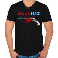 printfashion PEACEMAKER - Férfi V-nyakú póló - Fekete