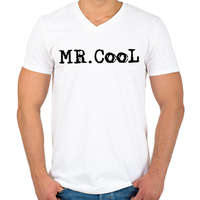 printfashion Mr. Cool - Férfi V-nyakú póló - Fehér