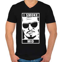 printfashion I Smoke Mid - Férfi V-nyakú póló - Fekete