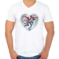 printfashion Boldog szerelem télen - Férfi V-nyakú póló - Fehér