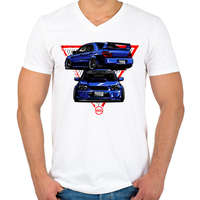 printfashion Subaru WRX STI - Férfi V-nyakú póló - Fehér