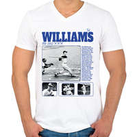printfashion Ted Williams - baseball - Férfi V-nyakú póló - Fehér