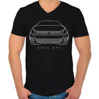 printfashion Volkswagen Golf GTI - Férfi V-nyakú póló - Fekete