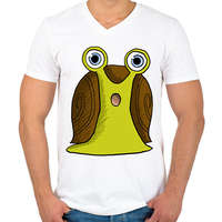 printfashion csigabiga-002 - Férfi V-nyakú póló - Fehér
