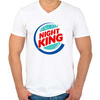 printfashion Nigh King - Férfi V-nyakú póló - Fehér