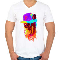 printfashion Foxeys favourite cap - Férfi V-nyakú póló - Fehér