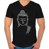 printfashion buddha - Férfi V-nyakú póló - Fekete