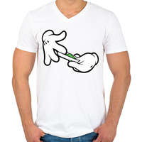 printfashion Roll it - Férfi V-nyakú póló - Fehér