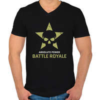 printfashion Battle Royale - Absolute Power - Férfi V-nyakú póló - Fekete