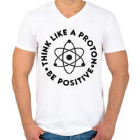 printfashion Gondolkodj pozitívan - Férfi V-nyakú póló - Fehér