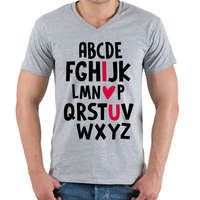 printfashion I L U - Férfi V-nyakú póló - Sport szürke