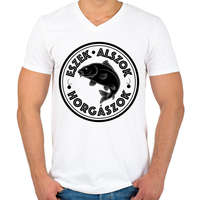 printfashion EszekAlszokHorgaszok-05 - Férfi V-nyakú póló - Fehér