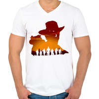 printfashion Read Dead Redemption - Férfi V-nyakú póló - Fehér