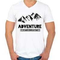 printfashion Mountain adventure - Férfi V-nyakú póló - Fehér
