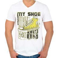 printfashion cipő - Férfi V-nyakú póló - Fehér