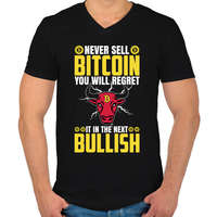 printfashion BITCOIN 4 EVER 43 - Férfi V-nyakú póló - Fekete