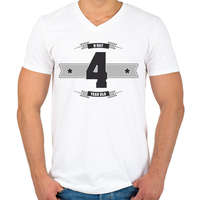 printfashion b-day-04-dark-lightgrey - Férfi V-nyakú póló - Fehér