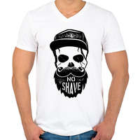 printfashion No Shave November - Férfi V-nyakú póló - Fehér