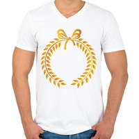 printfashion Arany koszorú - Férfi V-nyakú póló - Fehér