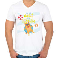 printfashion In the mood for Balaton - Férfi V-nyakú póló - Fehér