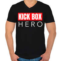 printfashion KICK BOX HERO - Férfi V-nyakú póló - Fekete