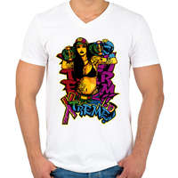 printfashion Deszkás - skater lány graffiti - Férfi V-nyakú póló - Fehér