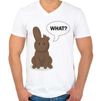 printfashion What? - Csoki nyuszi - Férfi V-nyakú póló - Fehér