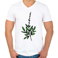 printfashion virág-002 - Férfi V-nyakú póló - Fehér