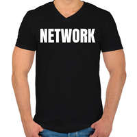 printfashion NETWORK - Férfi V-nyakú póló - Fekete