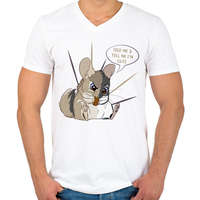 printfashion Feed me - Chinchilla - Férfi V-nyakú póló - Fehér