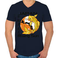 printfashion Felkelő nap - Férfi V-nyakú póló - Sötétkék