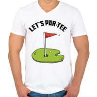 printfashion Let's par-tee - Férfi V-nyakú póló - Fehér