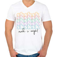 printfashion SKS - Férfi V-nyakú póló - Fehér