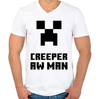 printfashion creeper aw man - Férfi V-nyakú póló - Fehér