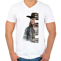 printfashion The Walking Dead Carl - Férfi V-nyakú póló - Fehér