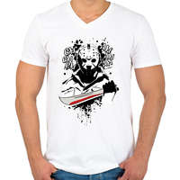 printfashion Péntek 13. - Jason Vorhees - Férfi V-nyakú póló - Fehér