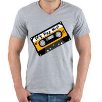 printfashion Rap Mix 80's retro zenék - Férfi V-nyakú póló - Sport szürke